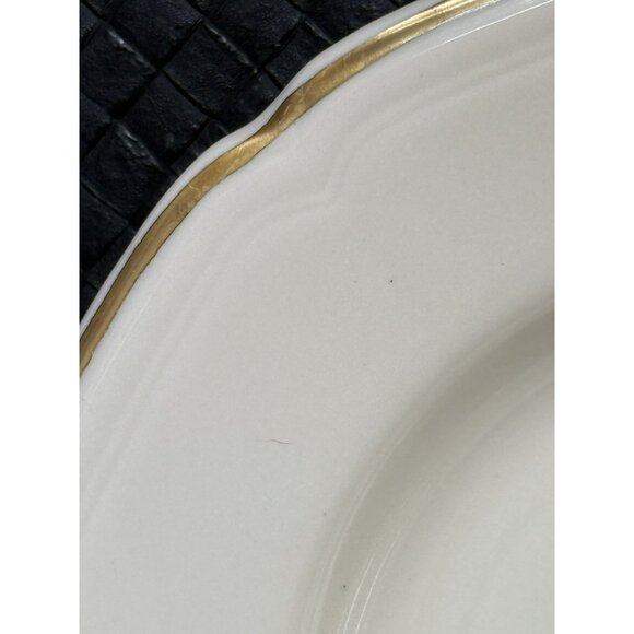 Sterling Vitrified China 9 Inch Wide Rim Bowls Gold Trim Set of 4 Stew Pasta - Picture 6 of 9